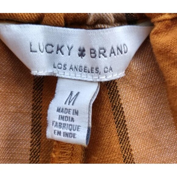 LUCKY BRAND Women's Jumpsuit Striped Boho Summer 100% Cotton Size Medium - Picture 3 of 14